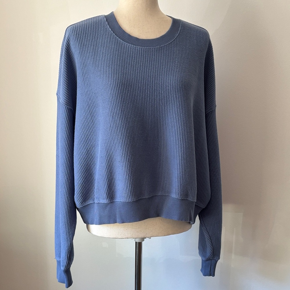 Aerie New Love Corded Cropped Crewneck Sweatshirt